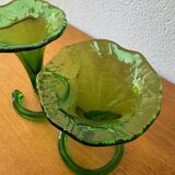 Blown glass cone vases from the 60s