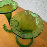 Blown glass cone vases from the 60s