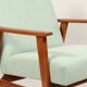 Vintage fauteuil rétro style blue bébé 1970 milieu de siècle modern design fauteuil de salon rénové