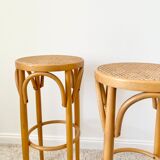 Bar stool top in vintage rattan