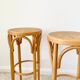 Tabouret de bar haut en rotin vintage