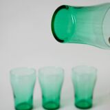 Lot de 4 verres en verre vert 1970