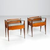 Pair of nightstands in teak La Permanente Mobili Cantù Italy 1950