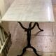 Bistro table marble top, cast iron base