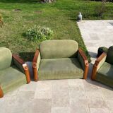 Set of 1 sofa and two armchairs, transatlantic style from the 50s.