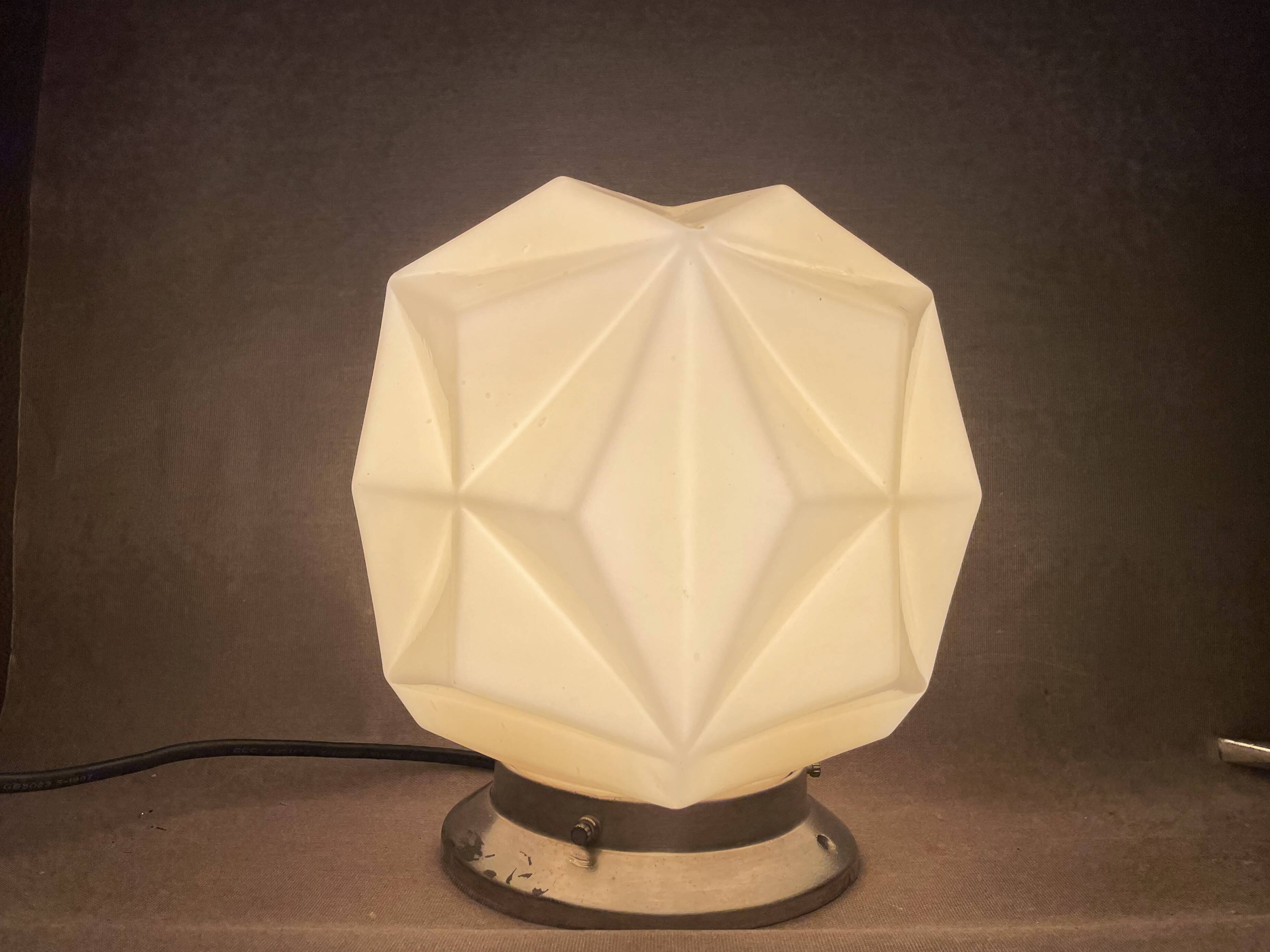 Art Deco style opaline origami flush mount lamp