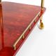 Superbe grand chariot de service en peau de chèvre rouge Aldo Tura des années 1960 | Fabriqué en Italie