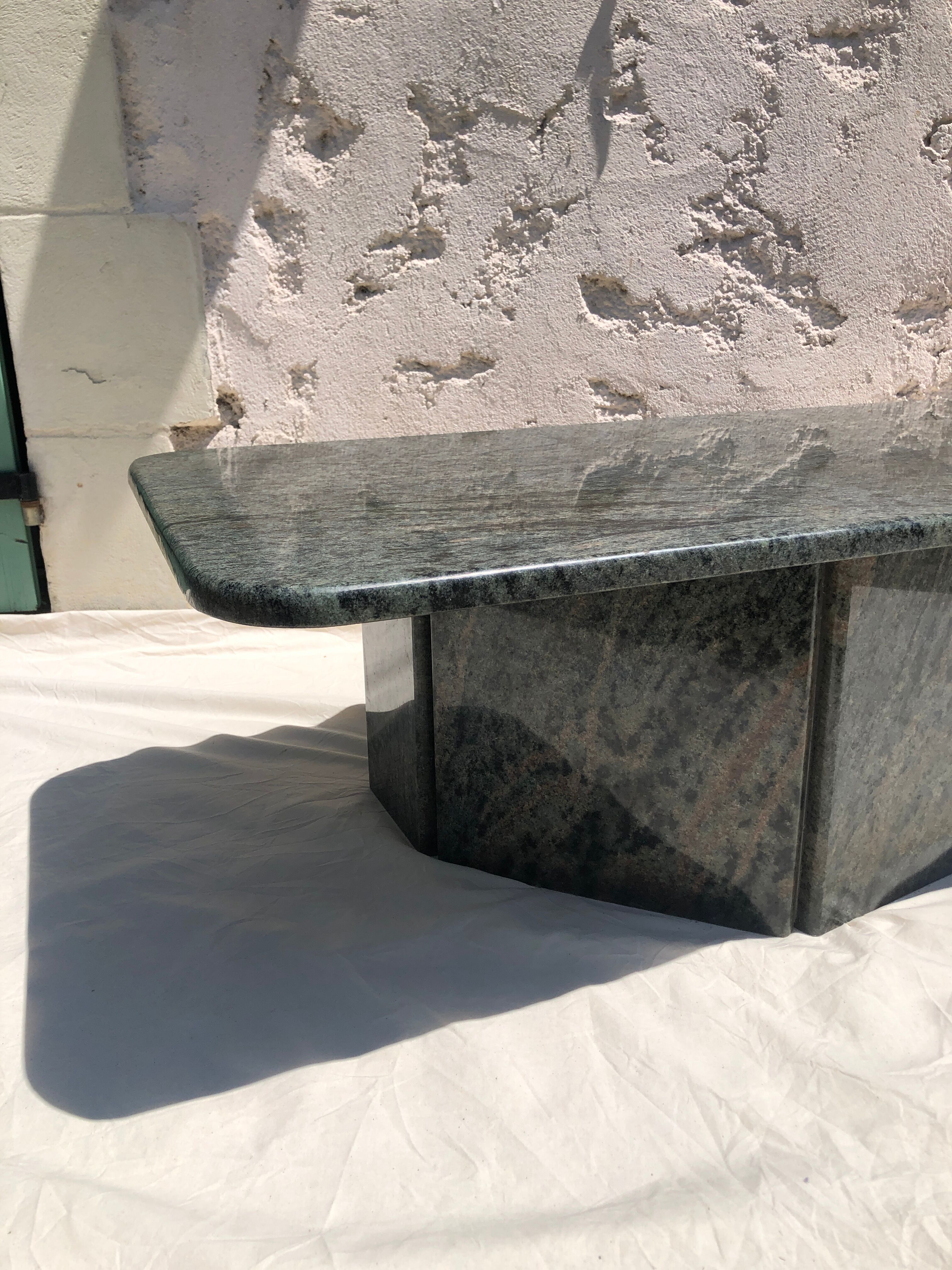 Coffee table in gray green marble