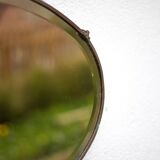 Art nouveau bronze mirror, art deco mirror, oval mirror, beveled mirror, wall decoration, mirror