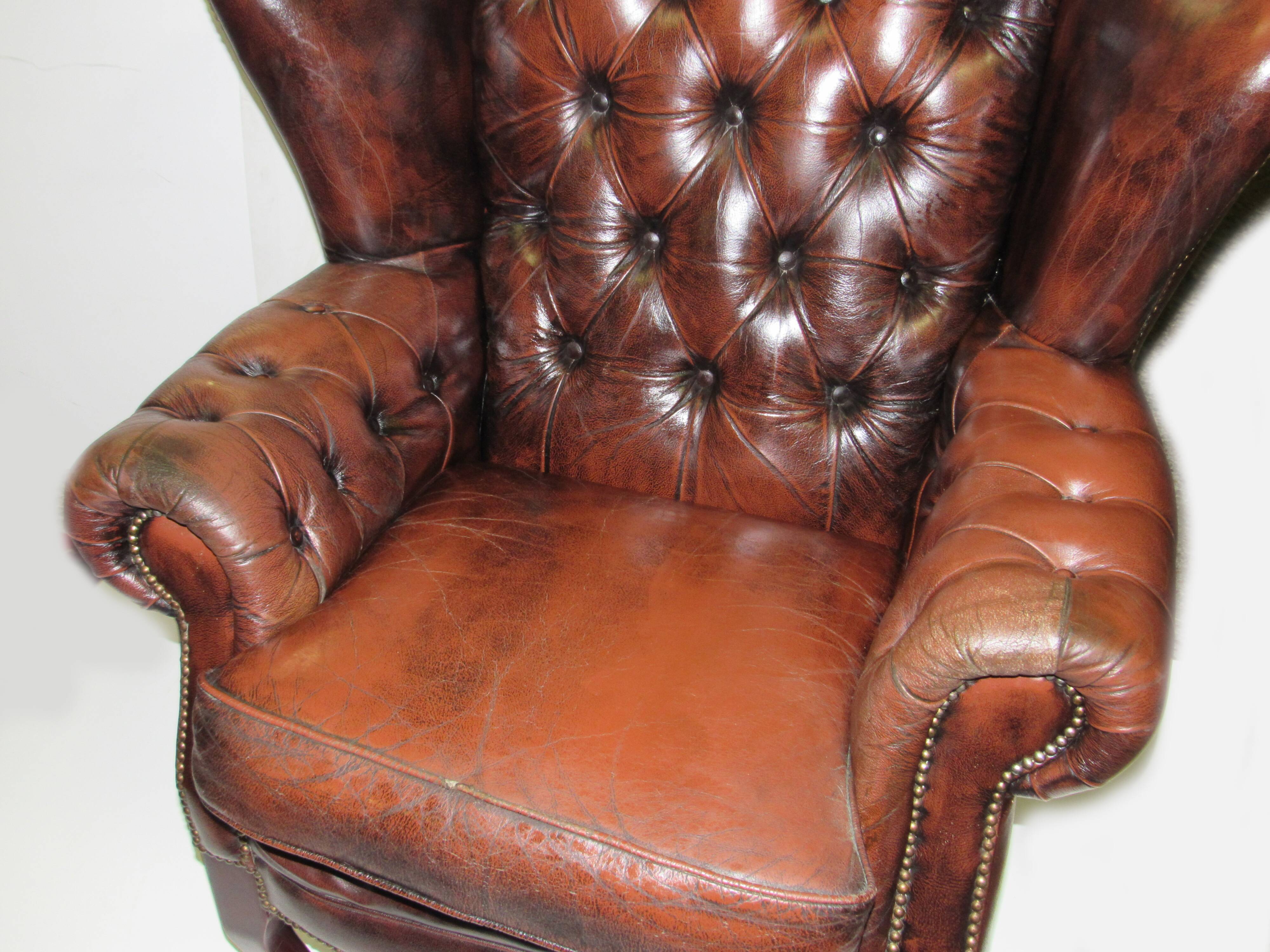 Leather faux chocolate armchair