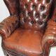 Leather faux chocolate armchair