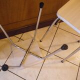 2 Scandinavian Style Stools in Formica and Chrome Steel, 1950s-60s