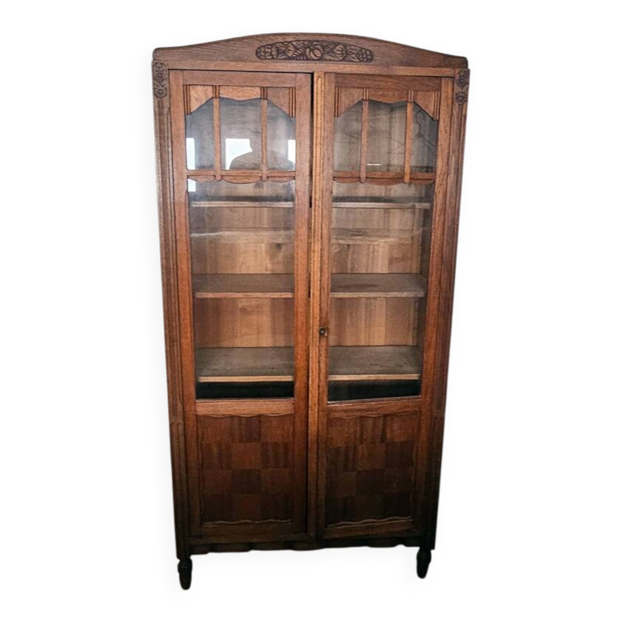 Parisian display cabinet in solid oak – 1950s – Authentic charm
