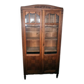 Parisian display cabinet in solid oak – 1950s – Authentic charm