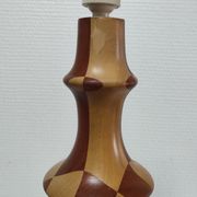 Turned wooden lamp and vintage wood inlay