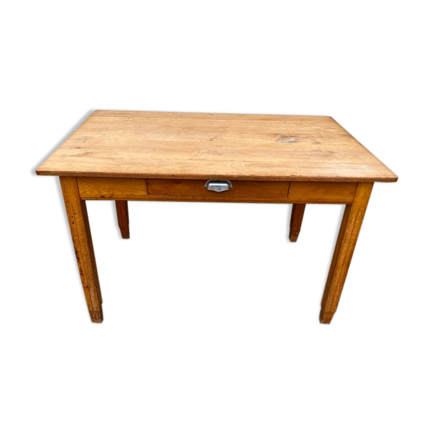 Solid oak farm table with 1 drawer