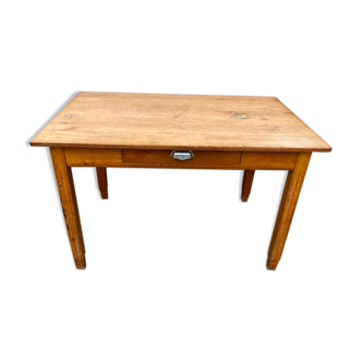 Table de ferme en chêne massif avec 1 tiroir