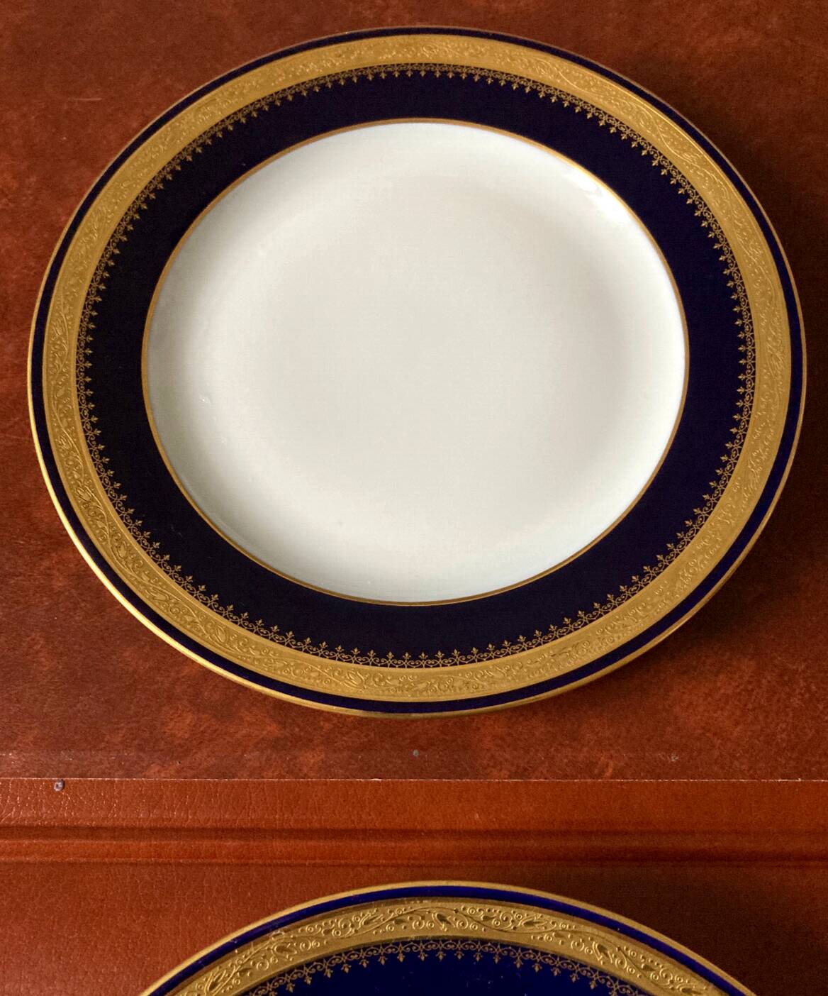 2 Limoges porcelain plates decorated with fine gold