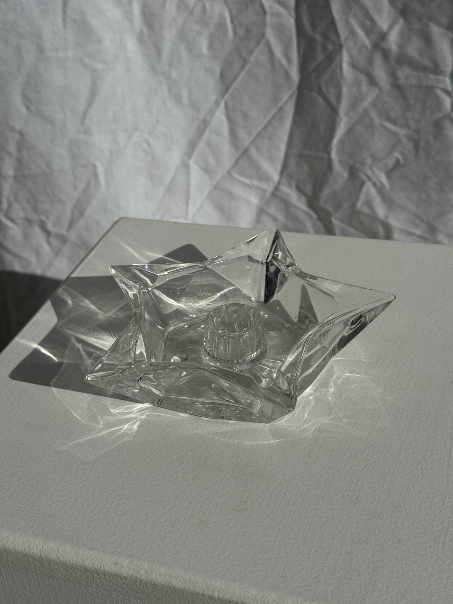 Bougeoir étoile en verre vintage D13