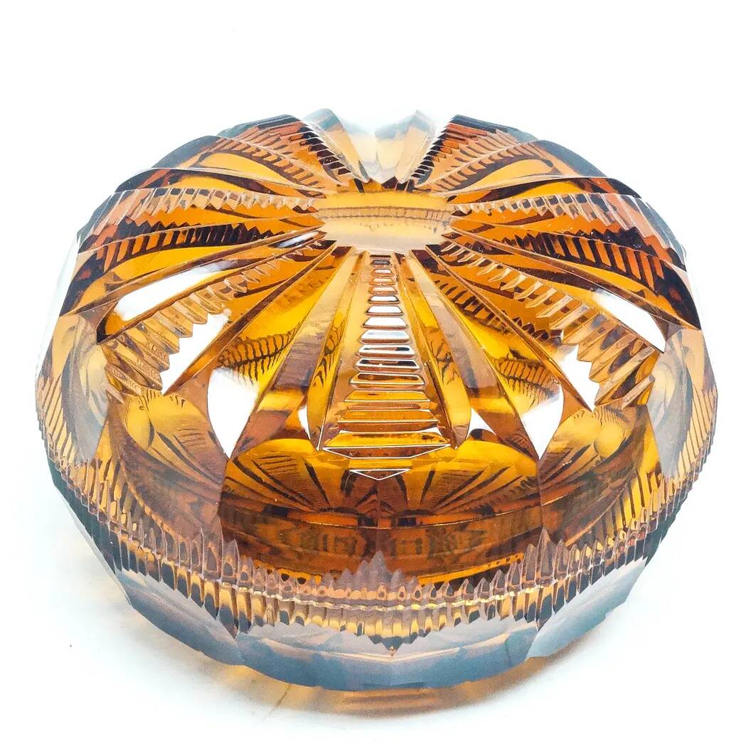 Art Deco bonbonniere, crystal, Moser, Czechoslovakia, 1930s