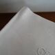 Lot de 10 serviettes de table brodées coton damassé monogramme J.G