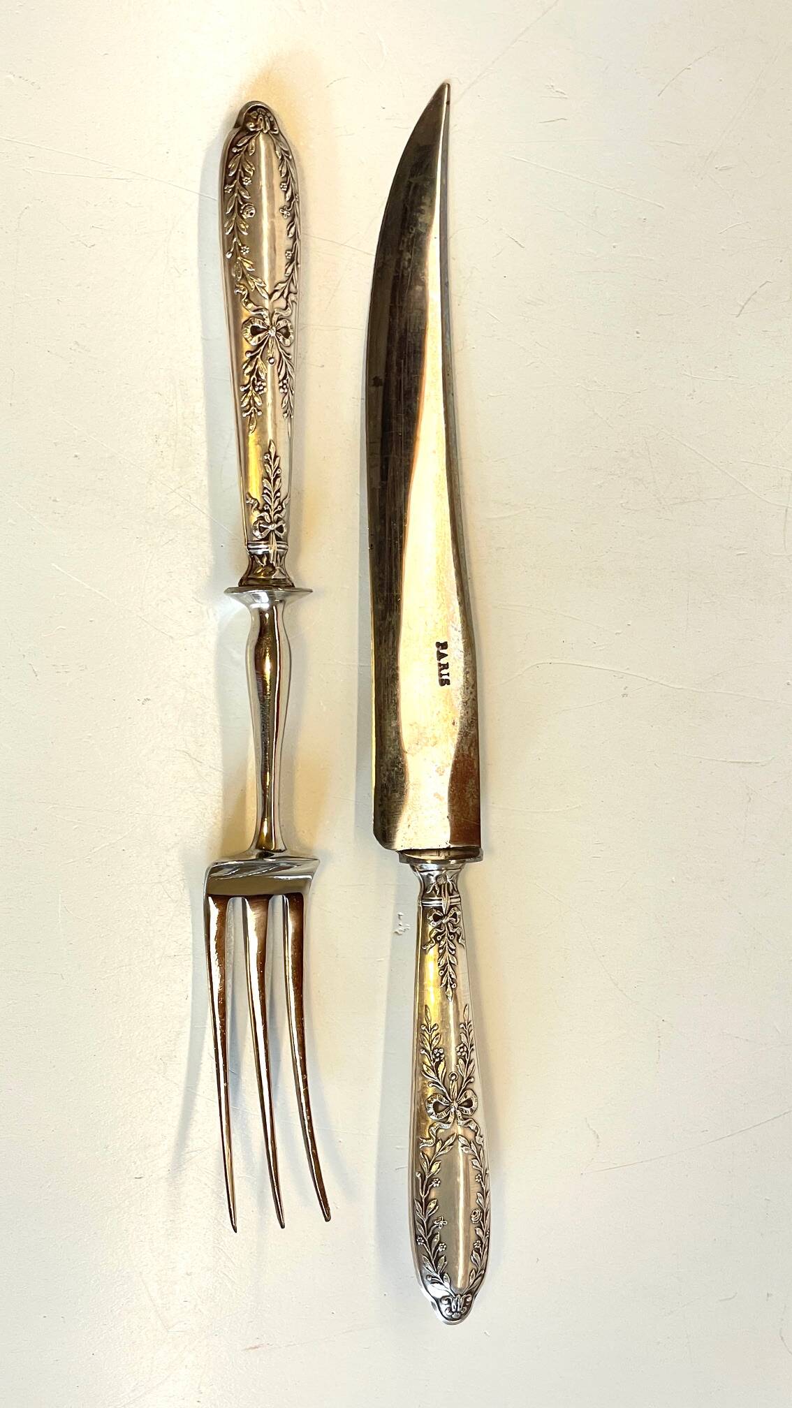 Silver-plated cutlery set with Minerva helmet, Paris