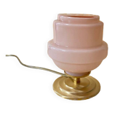 Pink opaline globe table lamp