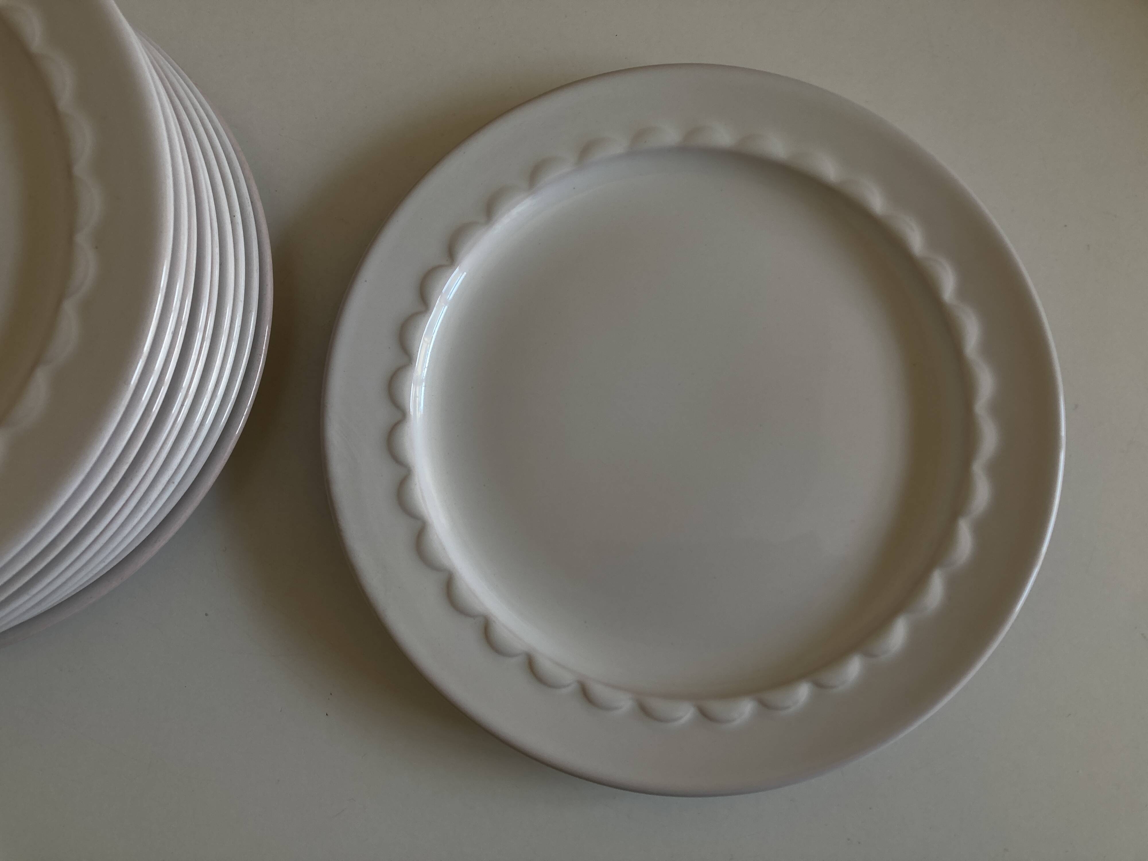Set of 10 Festons dessert plates by Pierre Motton Gien 1970
