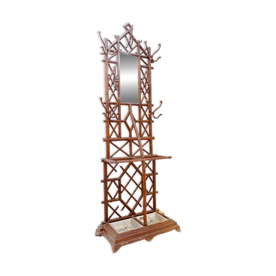 Portemanteau ou arbre de hall, XIXe  - fonte patinée imitation bambou