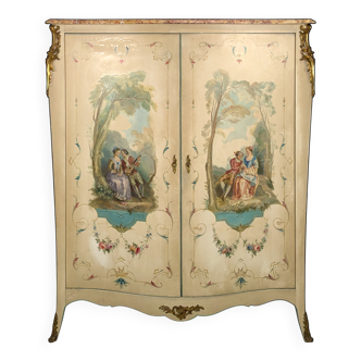 Louis XV style wardrobe with decorations of gallant scenes.