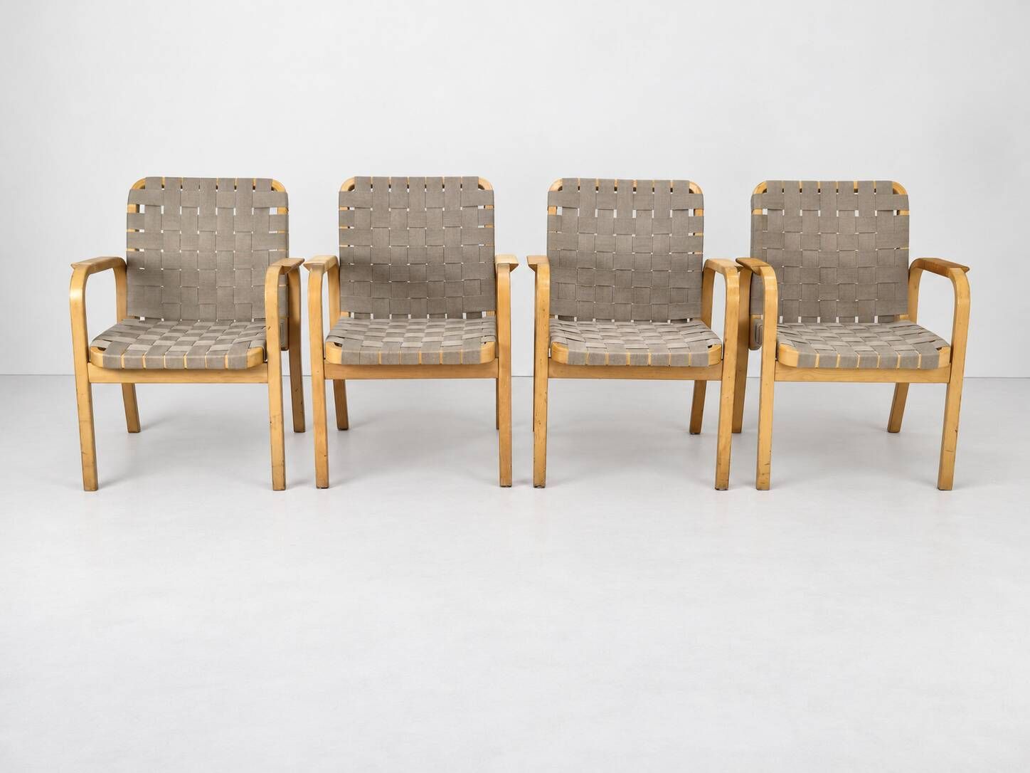 Model 45 Lounge Chairs by Alvar Aalto for Artek, 1970s, Set of 4