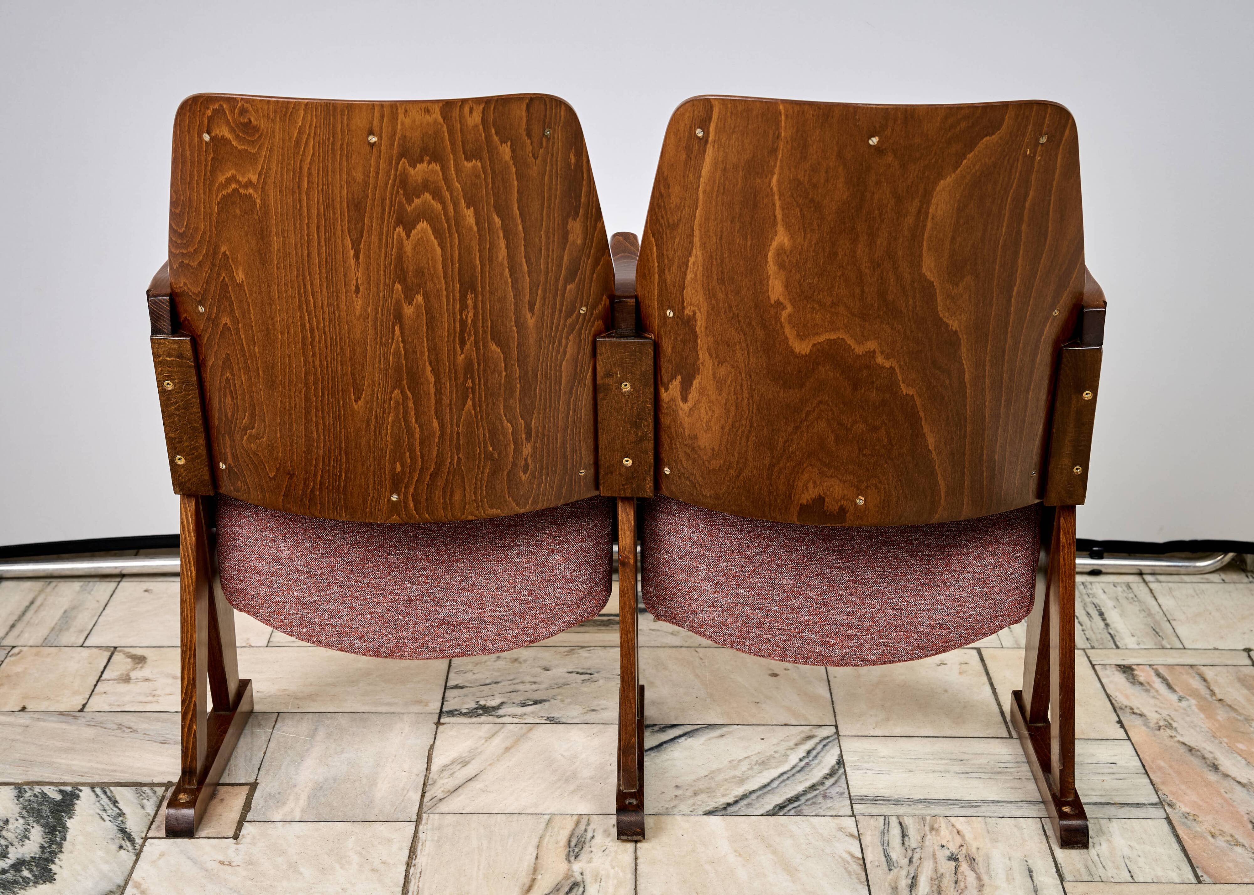 Vintage Red Folding Cinema Chairs, 1970s Czechoslovakia