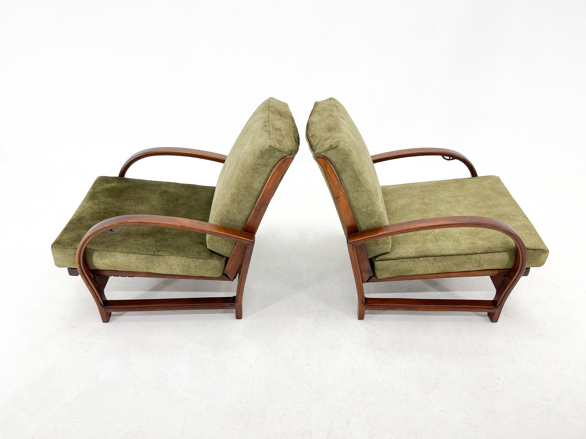 Pair of art deco adjustable armchairs 1930's