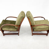 Pair of art deco adjustable armchairs 1930's
