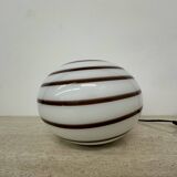 Swirl Zebra table lamp murano glass , 1970’s