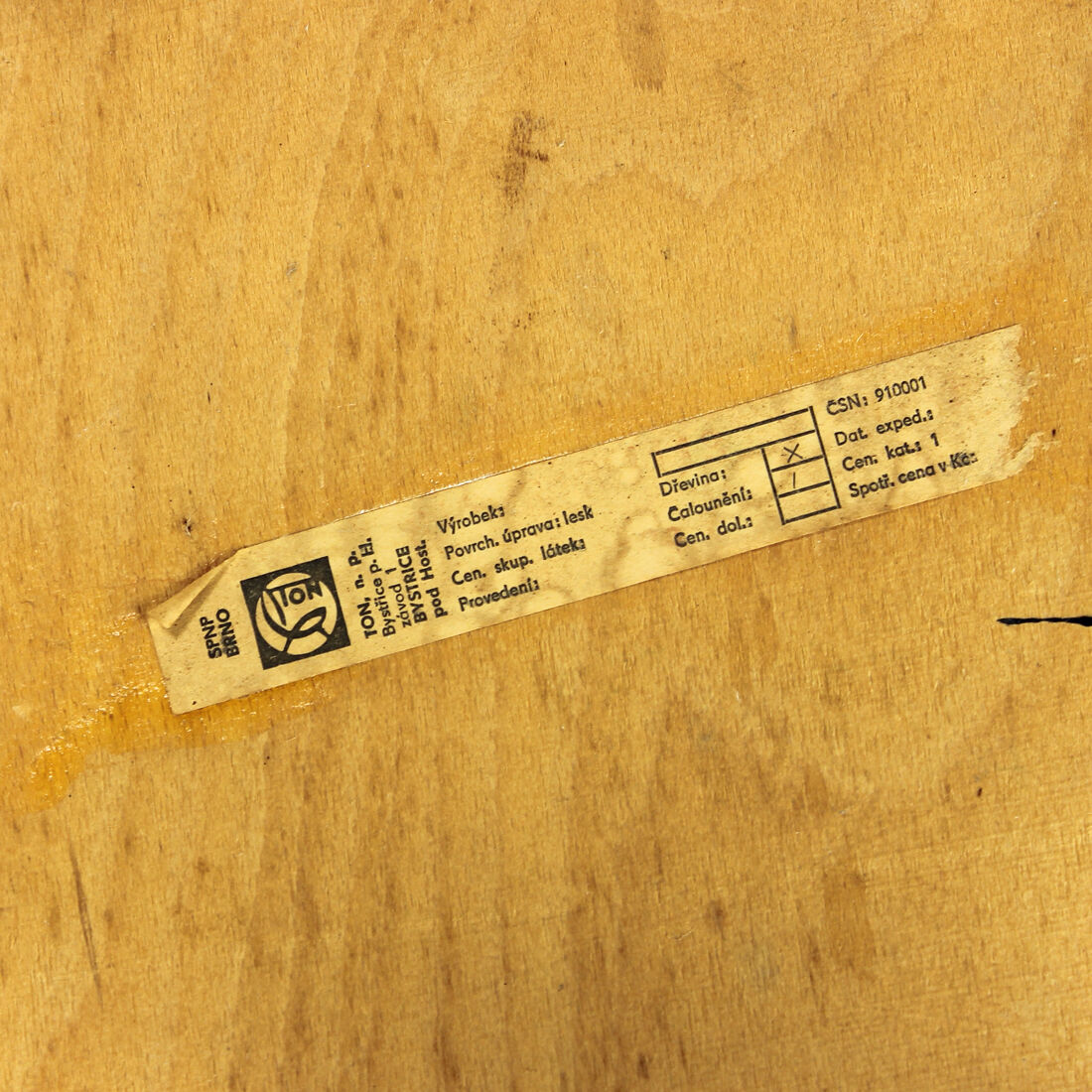 Chaises de salle à manger du milieu du siècle en chêne et tissu, tonne tchécoslovaquie, ensemble de 4