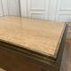 Pair of belgo chrom coffee and travertine side tables