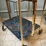 Textable brass and cashmere serving table