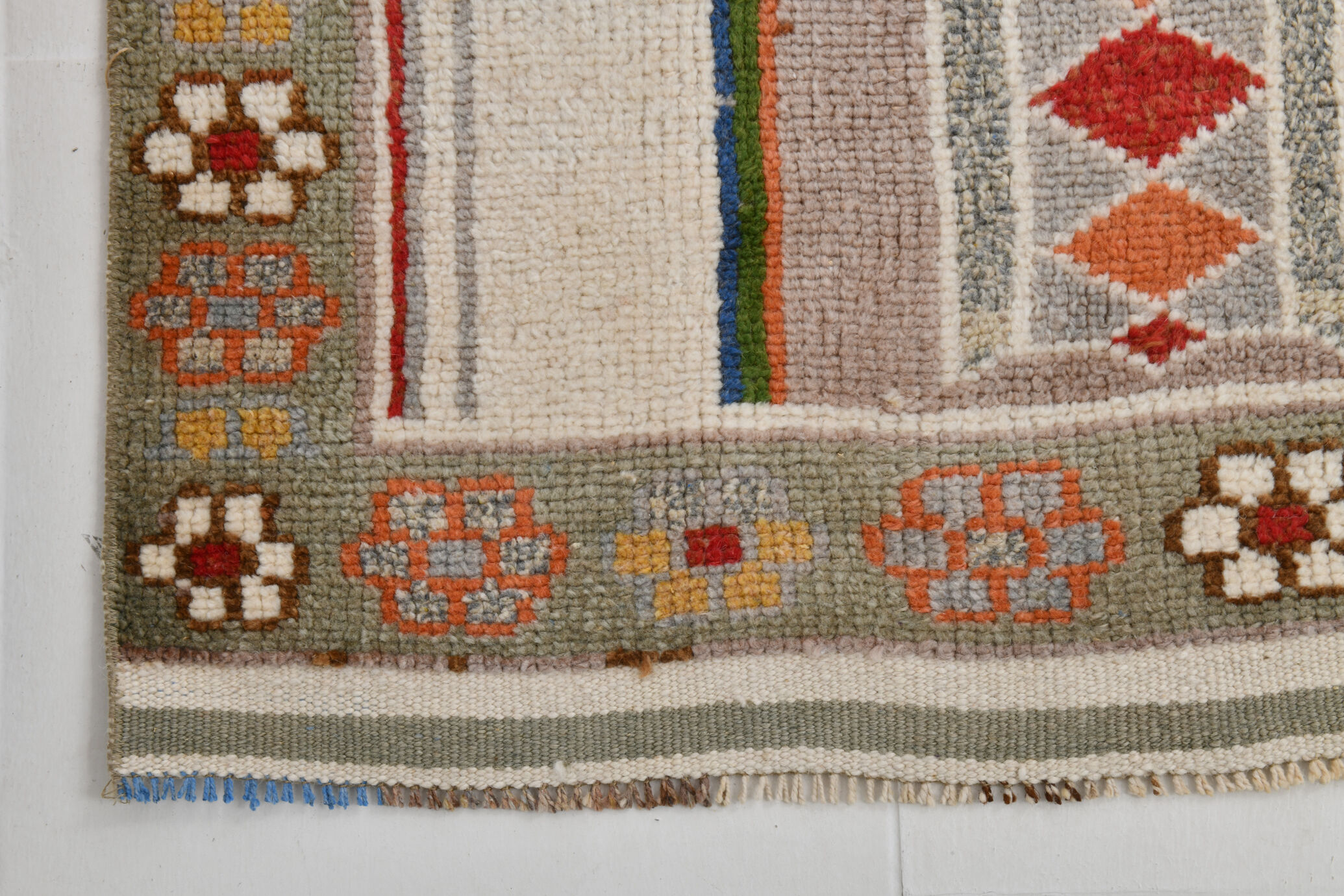 3x11 geometric oushak runner rug,97x348cm