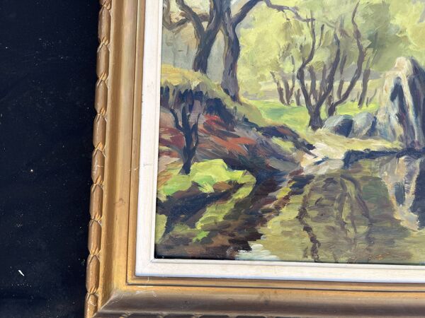 Tableau ancien paysage signé A. Raynaud