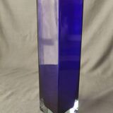 Vase en verre bleu cobalt
