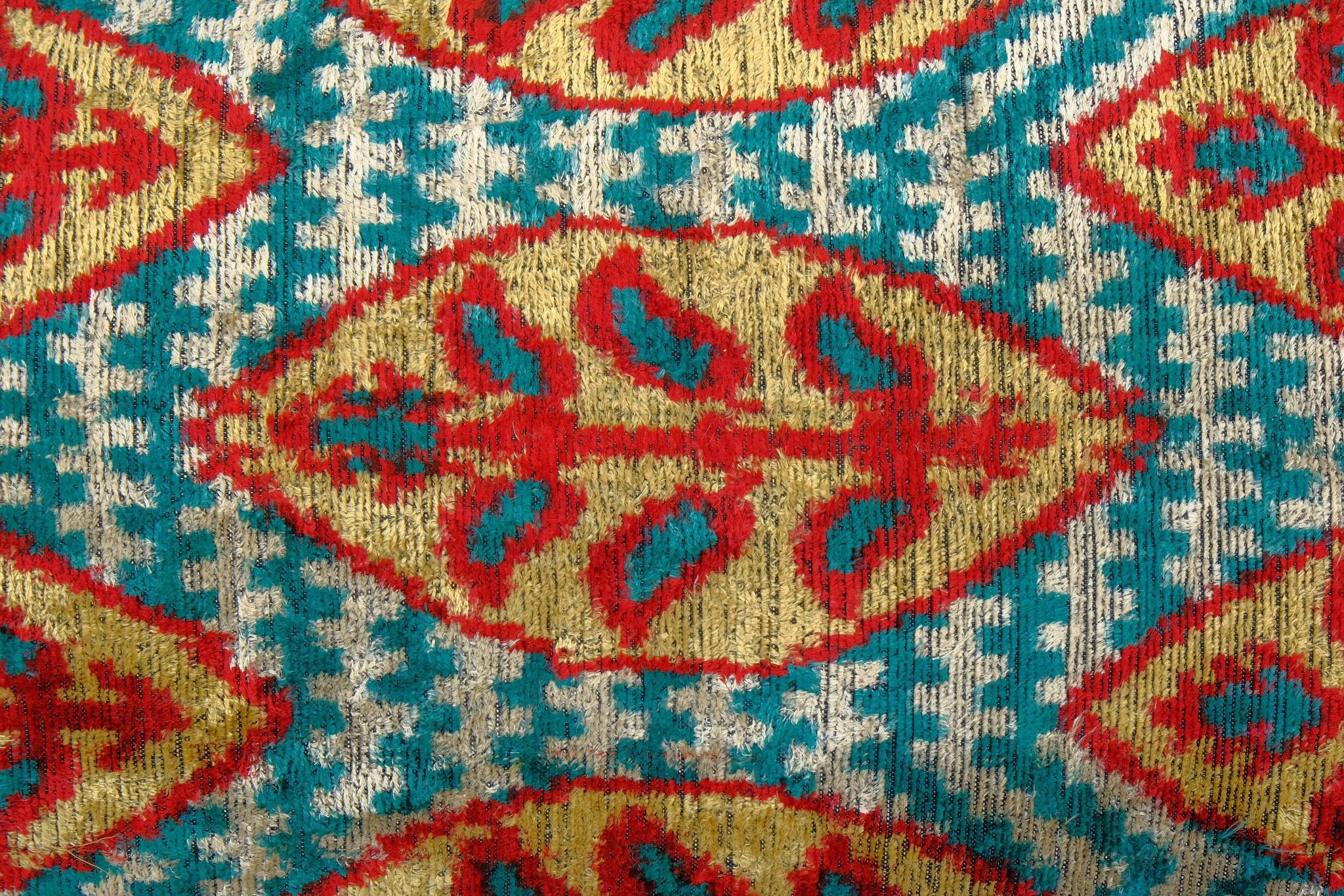 Ikat extra long velvet pillow cover - silk ethnic velvet bench pillow cover - ethnic decorative