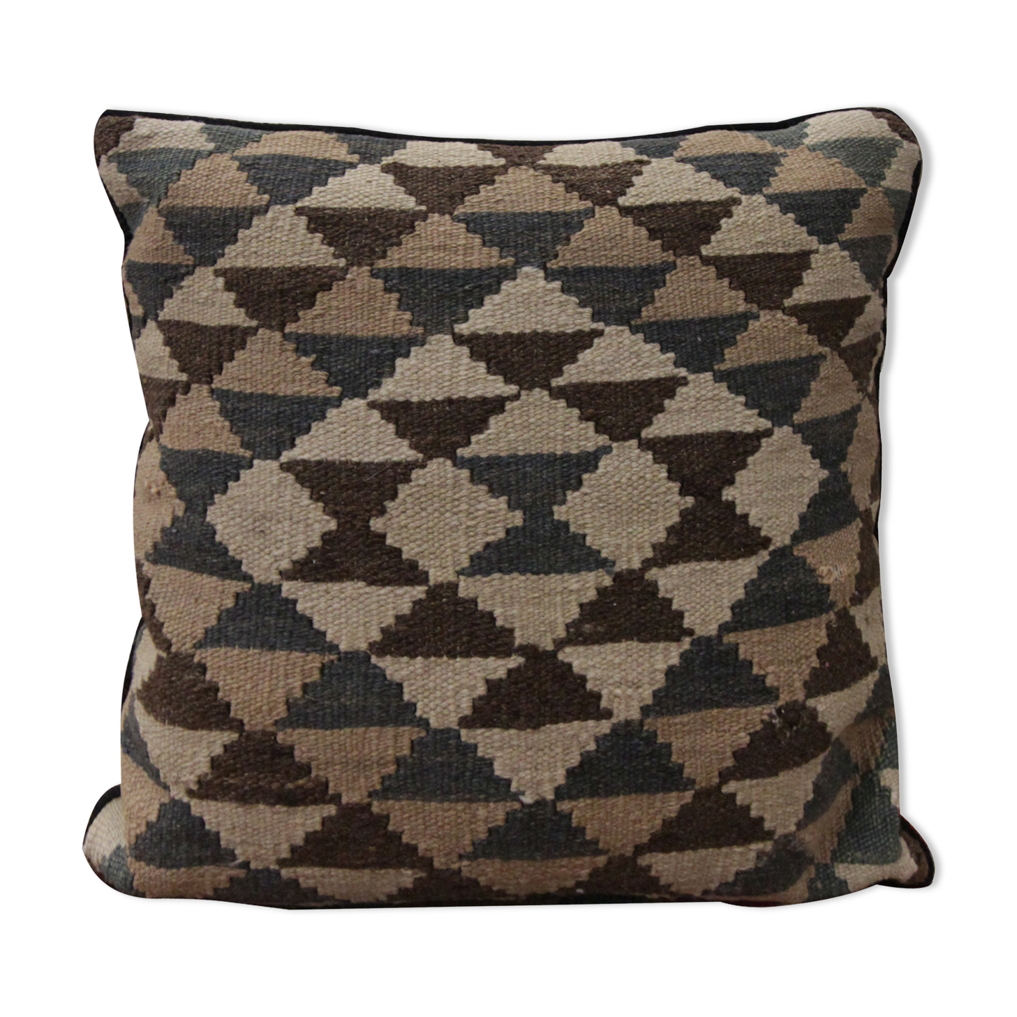 Handmade Flatwoven Kilim Cushion Cover Vintage Turkish Scatter Pillow