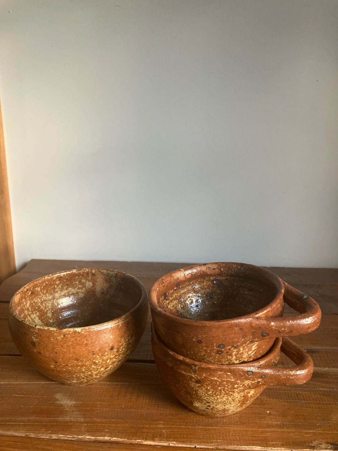 3 stoneware bowls