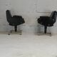Pair of swivel armchairs, imitation leather and steel, Italy, circa 1960.