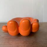 Vide poche main en céramique orange, 1980