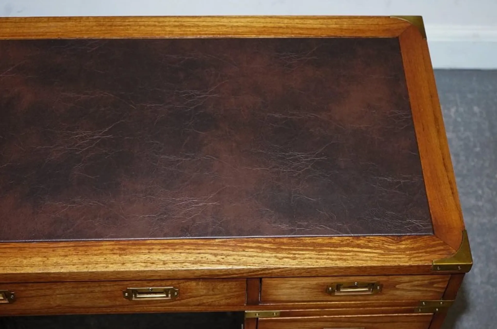 Vintage Military Campaign Desk with Brass Fittings