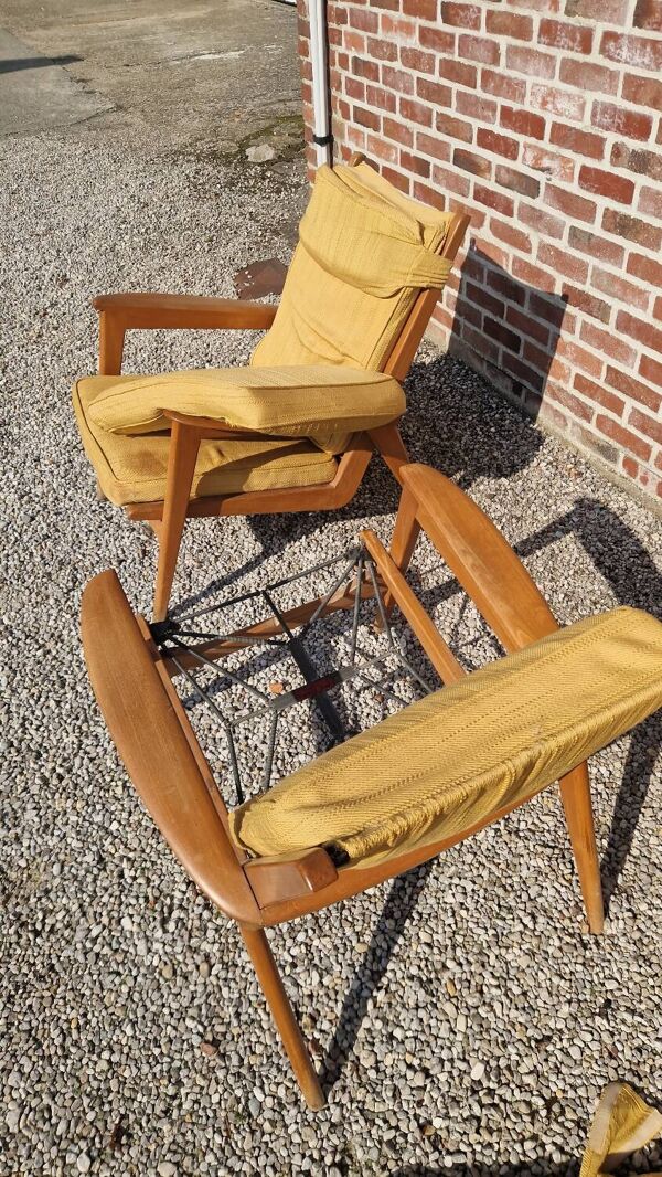 Paire de chauffeuses design Free Span années 60's