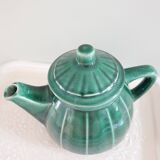 Tea set (teapot + cup & saucer) green glazed ceramic