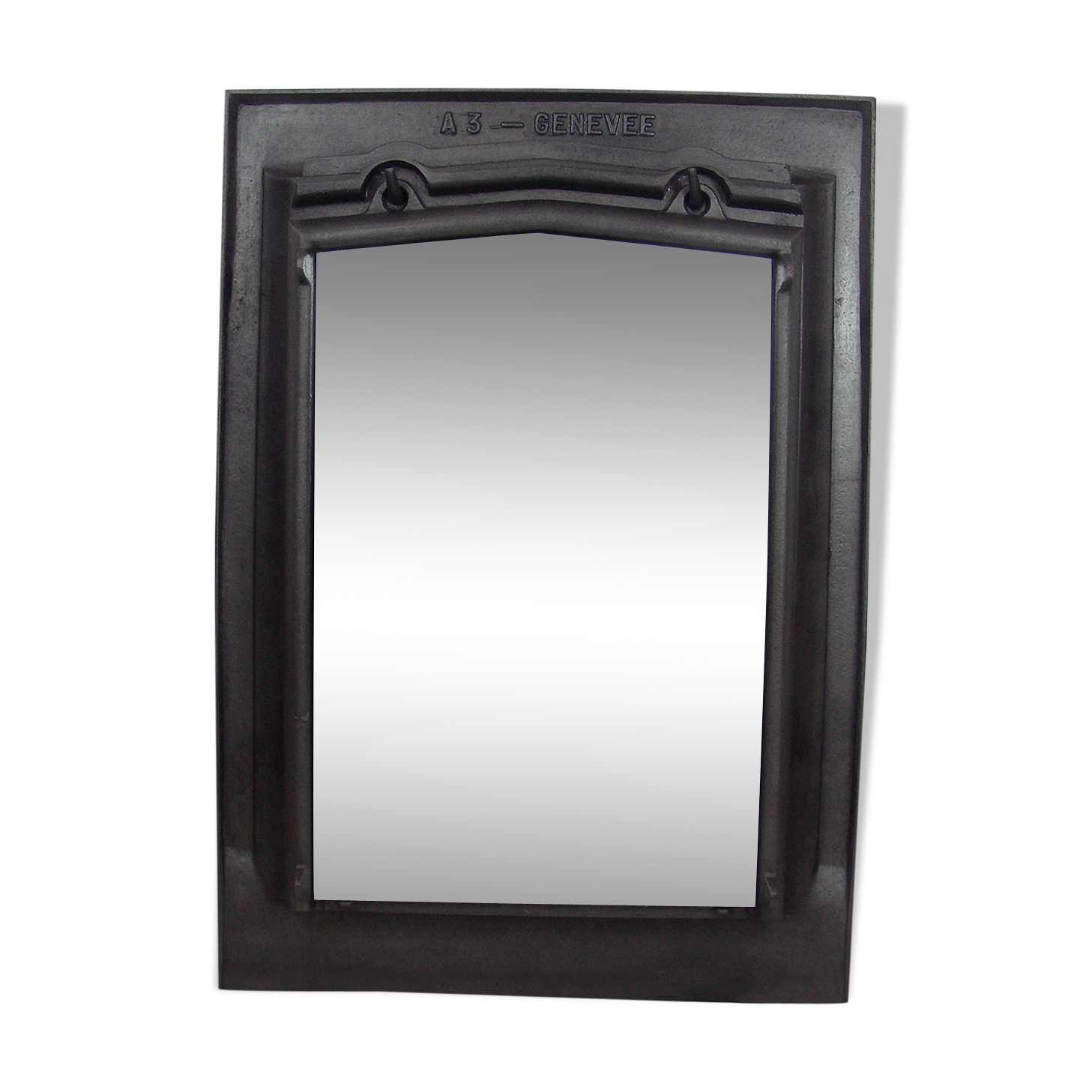 Former industrial cast iron mirror, 50x71cm